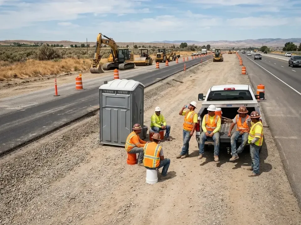 highway-road-construction-crew-007 — frequently asked questions, Porta Potty and Restroom Rentals in Liberty Lake, WA